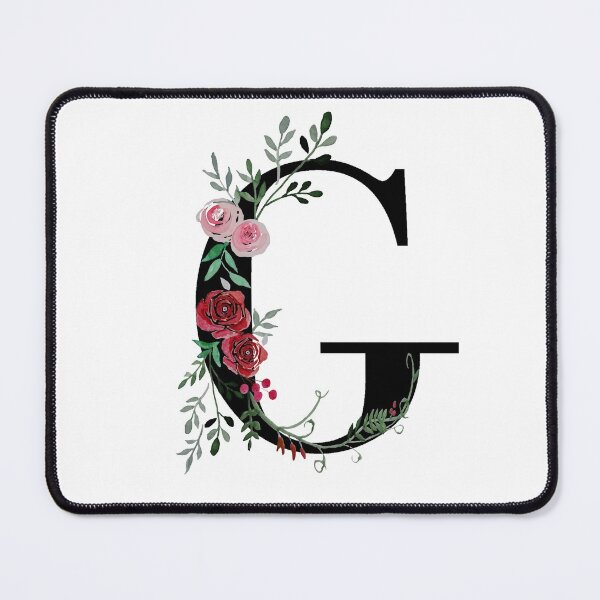 Item preview, Letter G Initials monogram floral designed and sold by Saba-Red-Ideas.