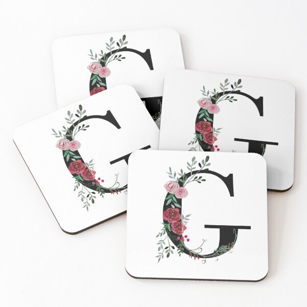 Item preview, Letter G Initials monogram floral designed and sold by Saba-Red-Ideas.