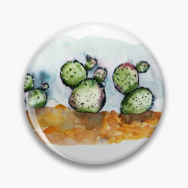 Item preview, Prickly Pear cactus loose watercolor designed and sold by Djdesignsart.
