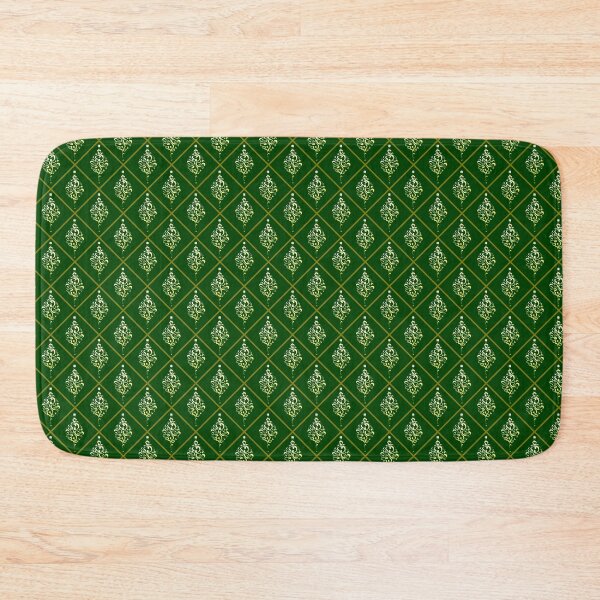 Item preview, Gold Holiday Ornaments Diagonal on Green 5748 designed and sold by Art in My Loft.