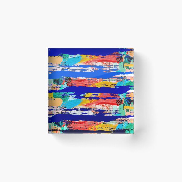 Item preview, Acrylic Stripped Brush Strokes Collage Patterned designed and sold by Designs By YL.
