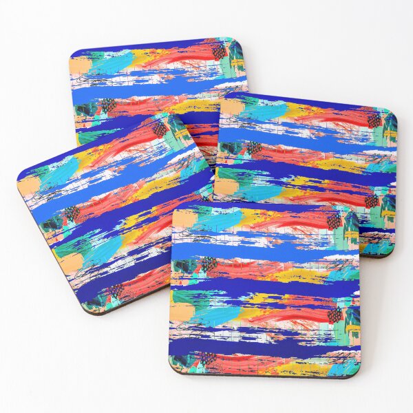Item preview, Acrylic Stripped Brush Strokes Collage Patterned designed and sold by Designs By YL.