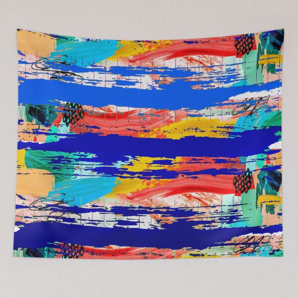 Item preview, Acrylic Stripped Brush Strokes Collage Patterned designed and sold by Designs By YL.