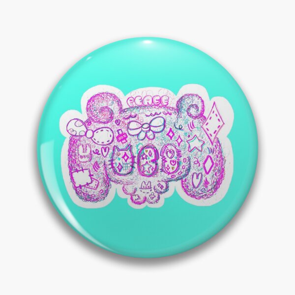 Item preview, hairybeary 11, pink peppermint green version, decora kei harajuku pop art designed and sold by Ben Ryuki Miyagi Architect.