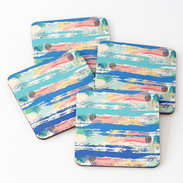 Item preview, Acrylic Stripped Brush Strokes Collage Patterned designed and sold by Designs By YL.