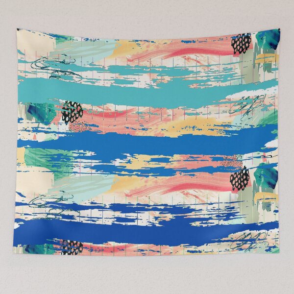 Item preview, Acrylic Stripped Brush Strokes Collage Patterned designed and sold by Designs By YL.