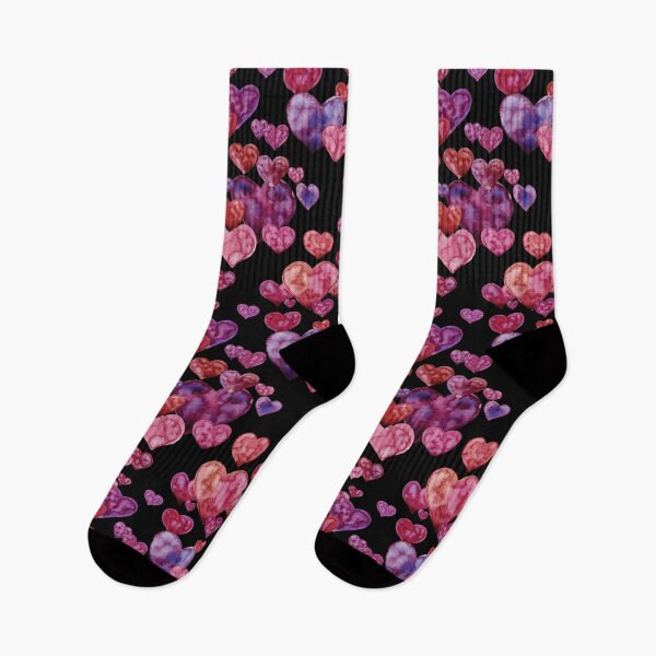Item preview, Corazones de acuarela sobre negro designed and sold by Pegasene.