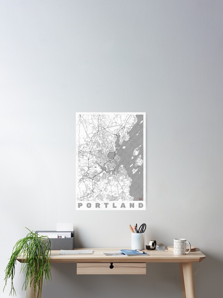 Thumbnail 1 of 3, Poster, Portland Maine Map Line designed and sold by HubertRoguski.