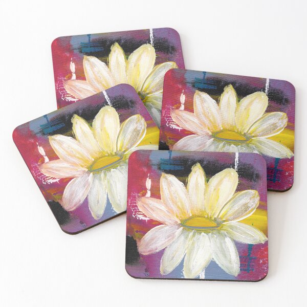 Item preview, White Daisy - Dynamic White Floral Art designed and sold by KATHLEEN TENNANT ART.