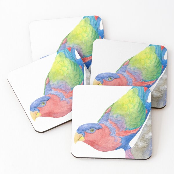 Item preview, black-capped lory (Lorius lory) watercolor portrait designed and sold by L'Atelier Oranjade.