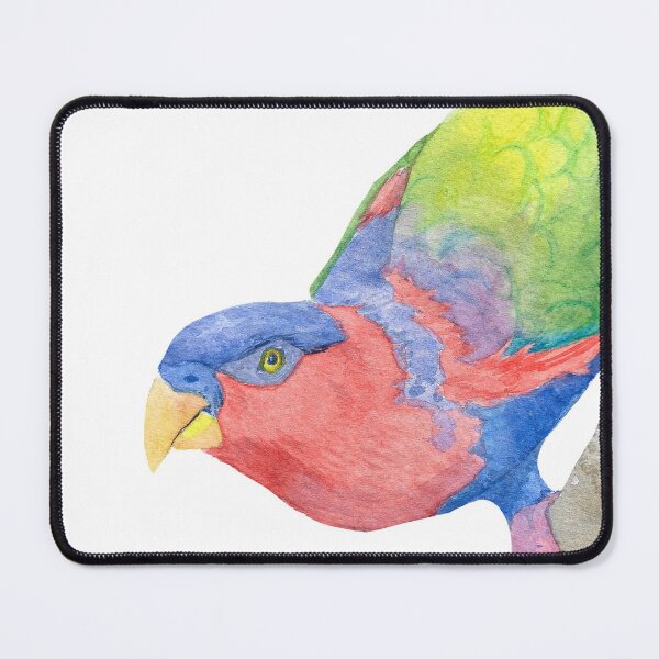 Item preview, black-capped lory (Lorius lory) watercolor portrait designed and sold by L'Atelier Oranjade.