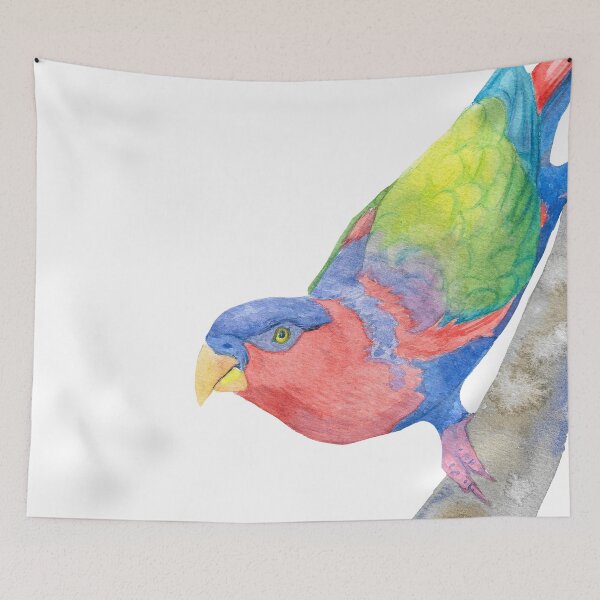 Item preview, black-capped lory (Lorius lory) watercolor portrait designed and sold by L'Atelier Oranjade.