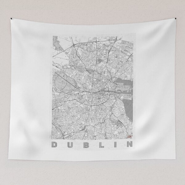 Item preview, Dublin Map Line designed and sold by HubertRoguski.