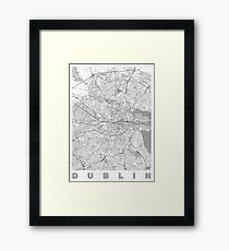 Dublin Map Line Framed Print