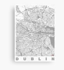 Dublin Map Line Canvas Print