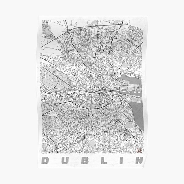 Dublin Map Line Poster