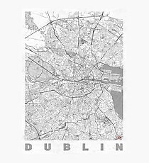 Dublin Kartenlinie Fotodruck