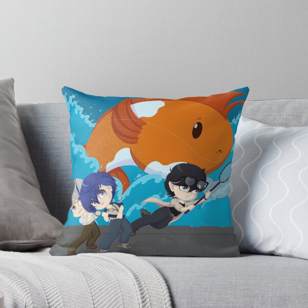 Fools Caught a Fish Throw Pillow