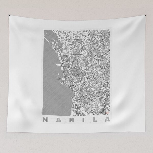 Item preview, Línea del mapa de Manila designed and sold by HubertRoguski.