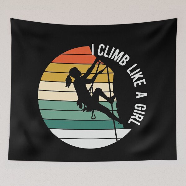 Item preview, I Climb Like A Girl - Vintage Light Full Sunset designed and sold by Trinket-Trickster.