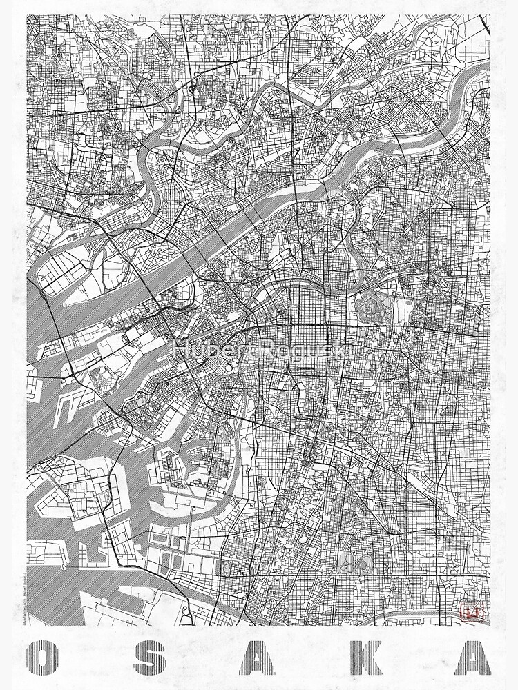 Osaka Map Line by HubertRoguski