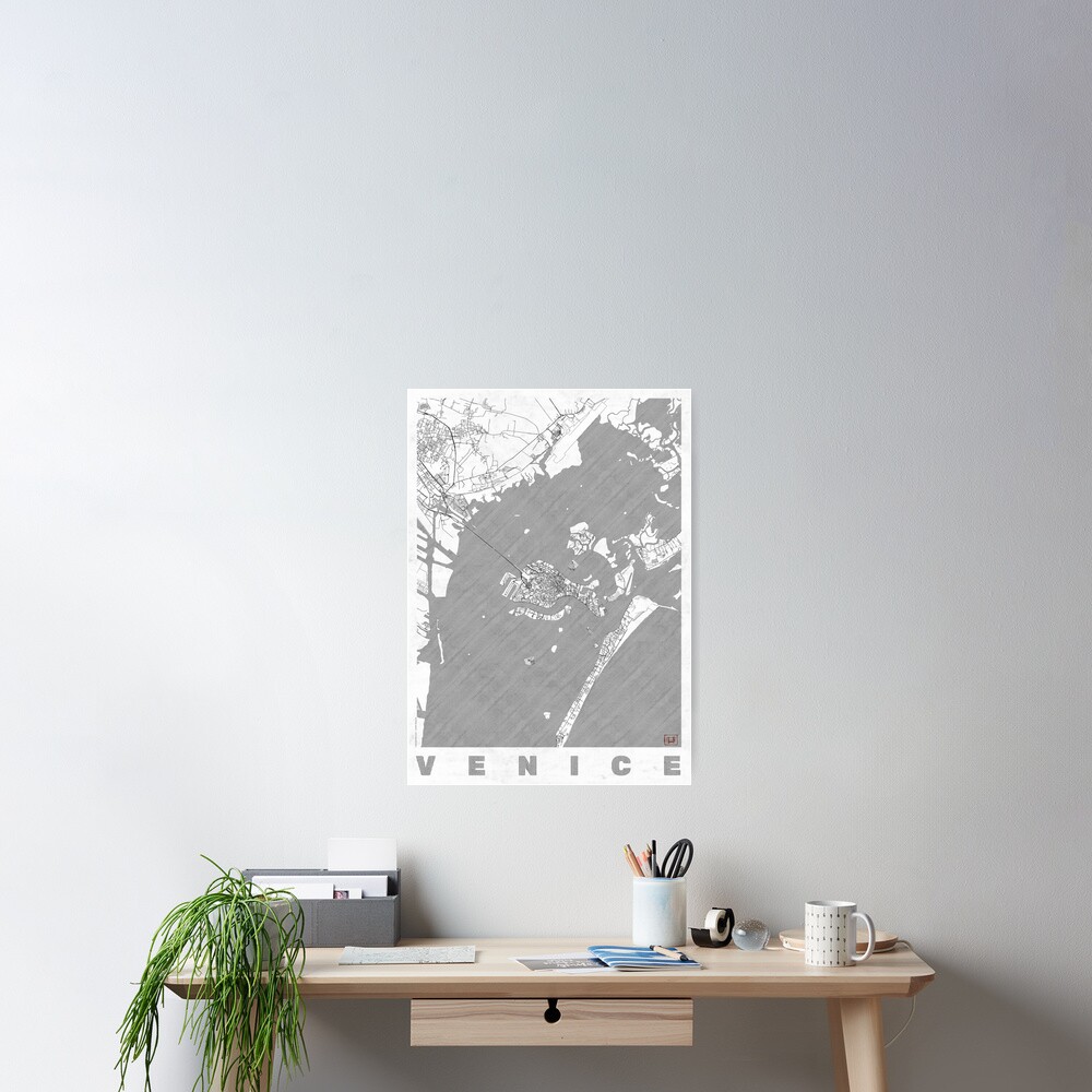 Venice Map Line Poster