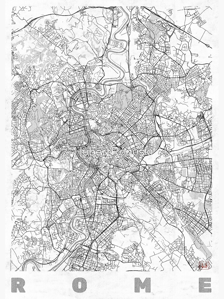 Rome Map Line by HubertRoguski