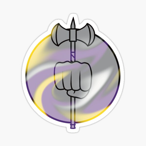 Non-binary Barbarian Symbol Sticker
