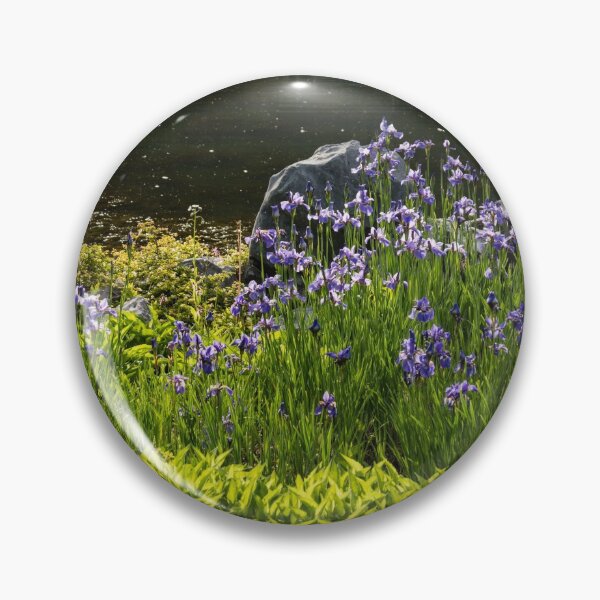 Item preview, Showy Irises on the Sunny Bank of the Pond designed and sold by Georgia Mizuleva.