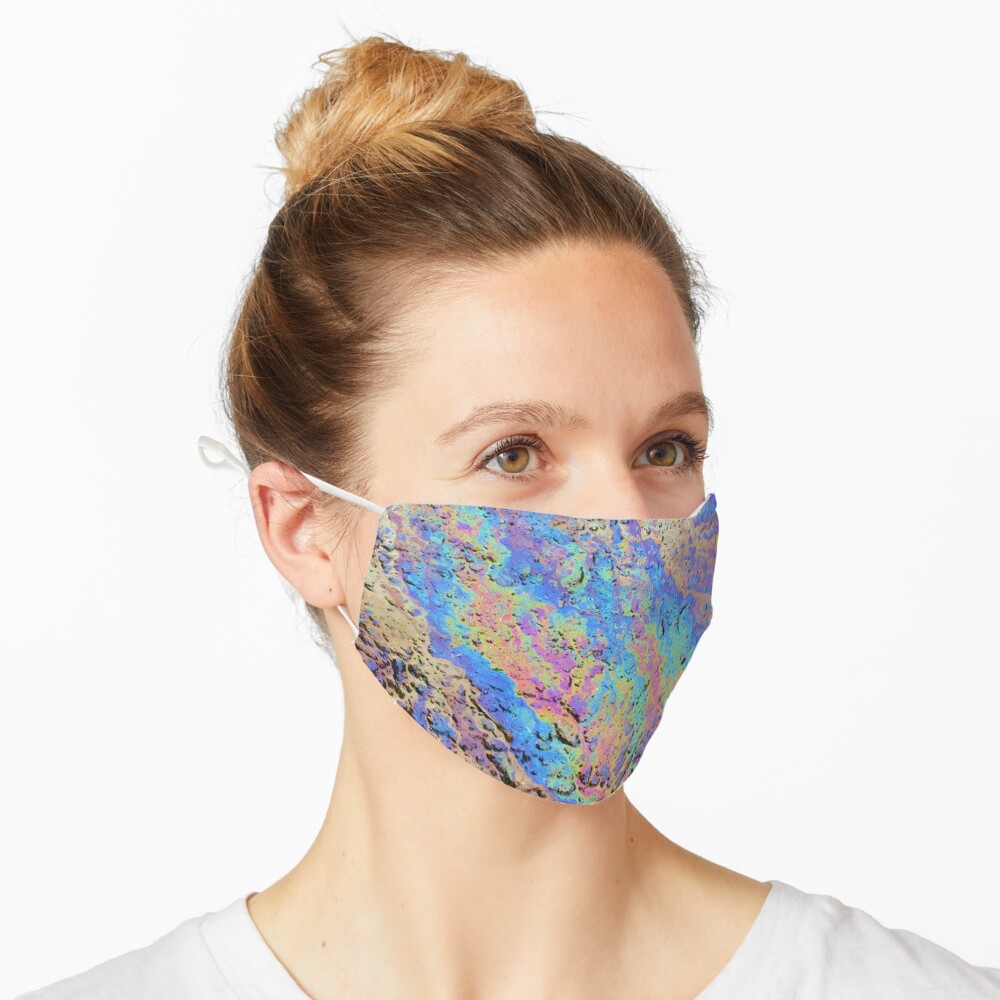 Oil Rainbow Swirl on Textured Base. Mask