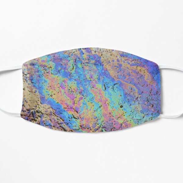 Oil Rainbow Swirl on Textured Base. Flat Mask