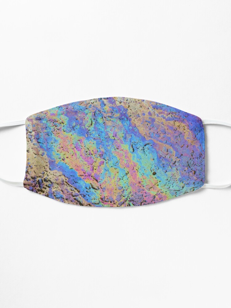 Alternate view of Oil Rainbow Swirl on Textured Base. Mask