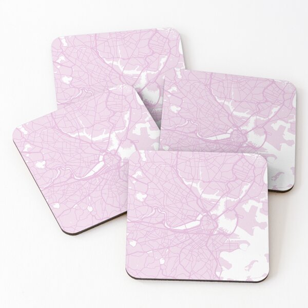 Item preview, Boston MA Minimal Clean Modern Map Photographic Print in Pink designed and sold by MarzStudio.