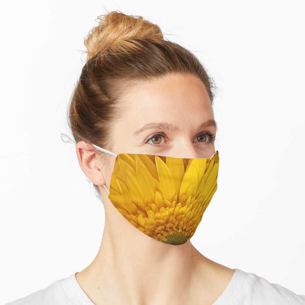 Sunflower Detail Bright Yellow Golden Tones Mask