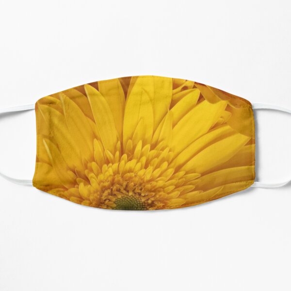 Sunflower Detail Bright Yellow Golden Tones Flat Mask