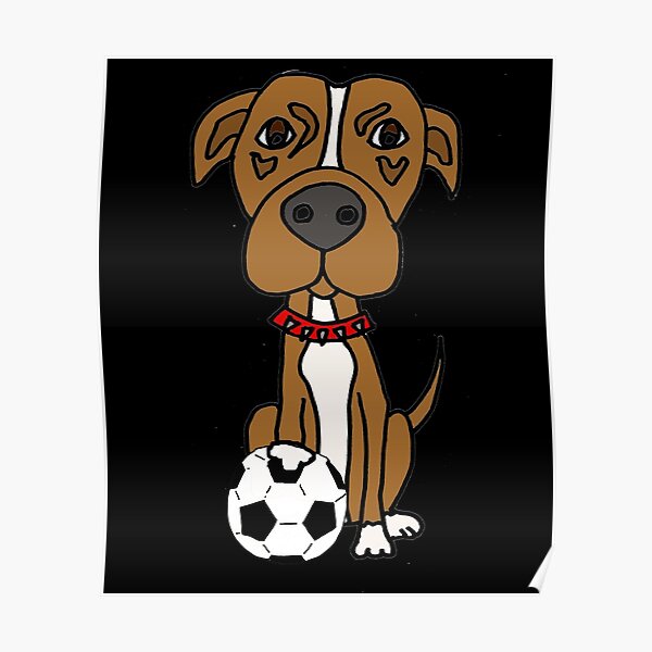 Cute Dog Playing Soccer Ball With Peace Hand Cartoon