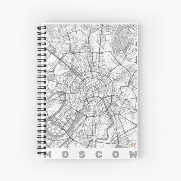 Moscow Map Line Spiral Notebook