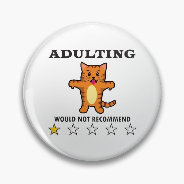 Item preview, ADULTING WOULD NOT RECOMMEND CUTE THUMBS DOWN CAT designed and sold by FlutteringWings.