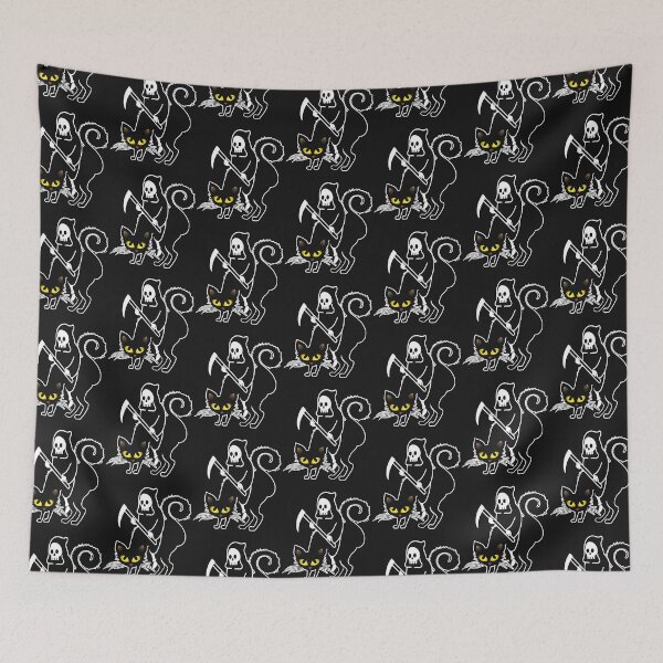 Item preview, Death Grim Reaper Riding a Black Cat Cool Halloween-Shirt designed and sold by JARELYSHOP.