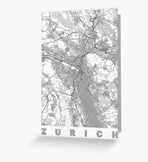 Zurich Map Line Greeting Card