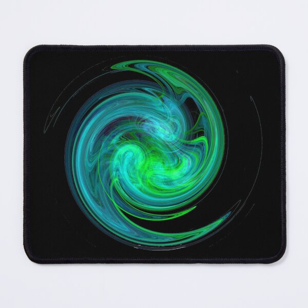 Item preview, AQUA BLUE GREEN  LIGHT VORTEX Fractal Swirl In Black by Bulgan Lumini designed and sold by BulganLumini.