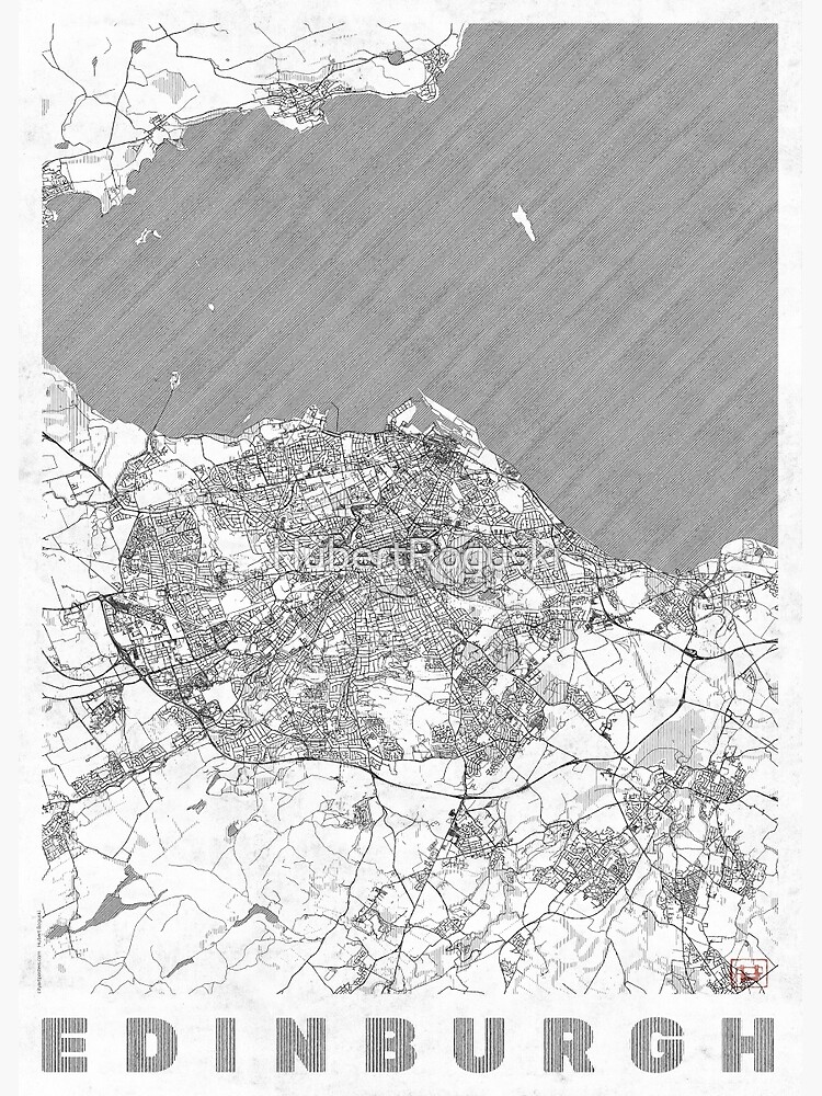 Edinburgh Map Line by HubertRoguski