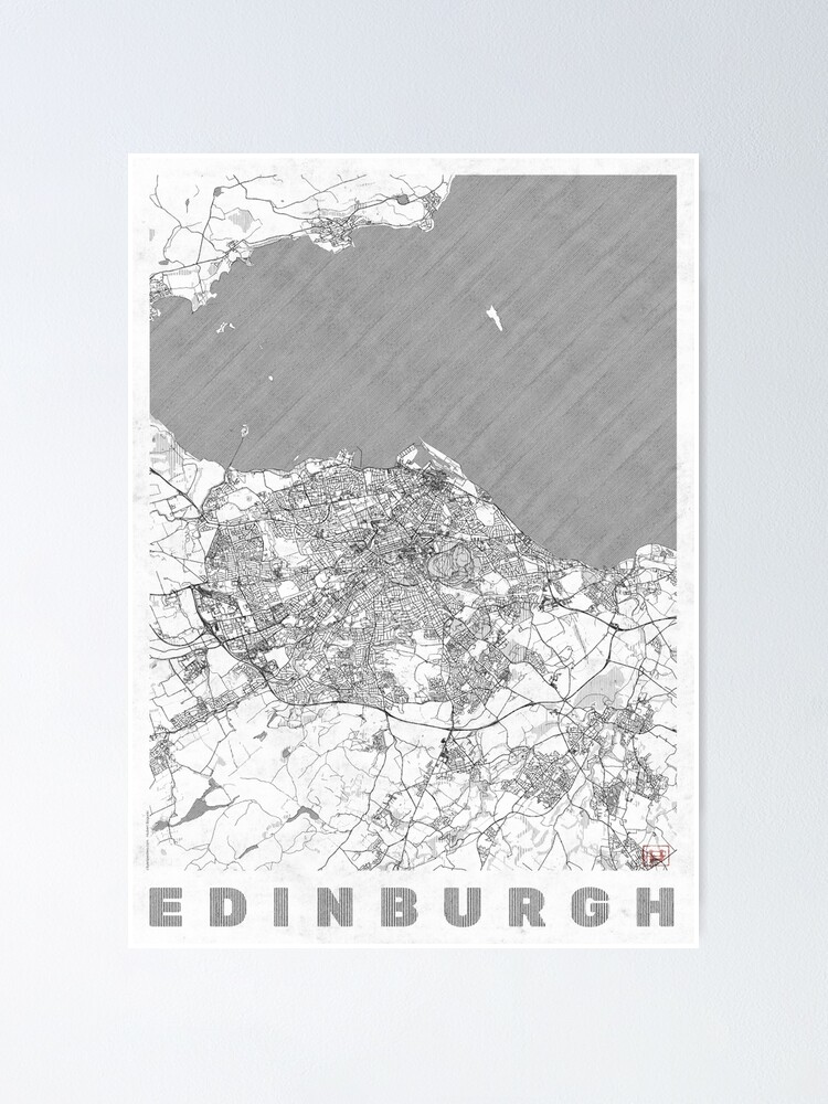 Alternate view of Edinburgh Map Line Poster