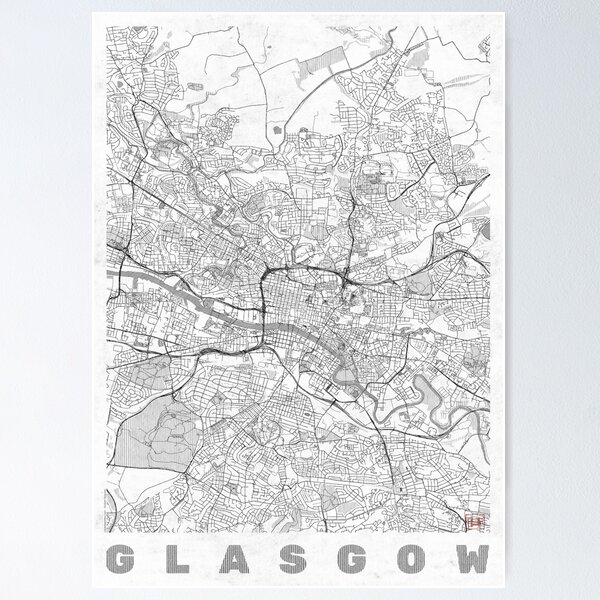 Item preview, Glasgow Map Line designed and sold by HubertRoguski.