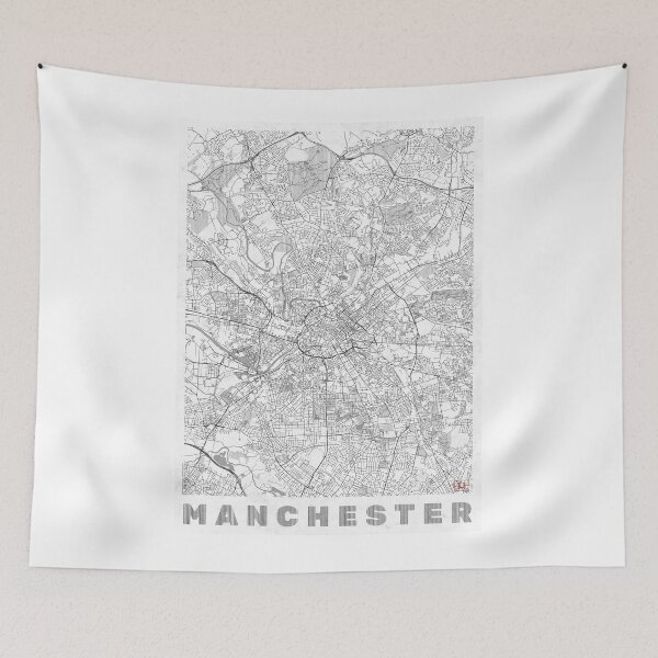 Item preview, Manchester Map Line designed and sold by HubertRoguski.