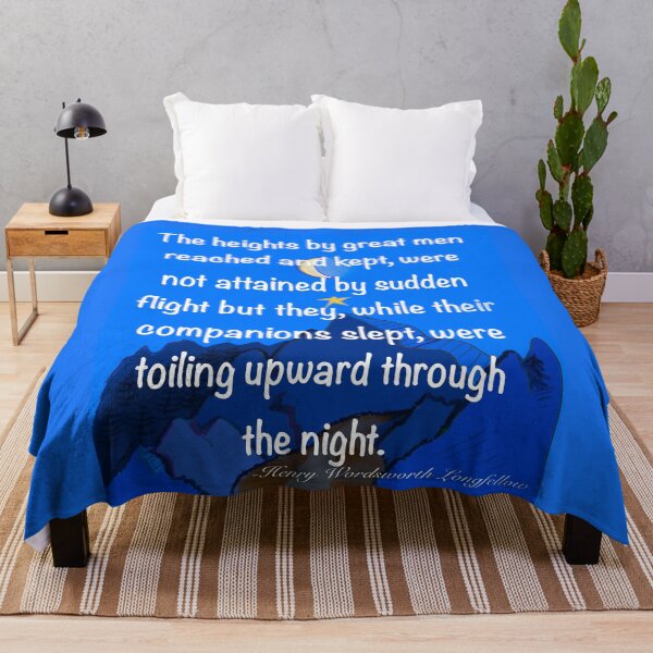 Item preview, Inspirational motivational affirmation quote on blue, The heights by great men reached and kept designed and sold by Artonmytee.