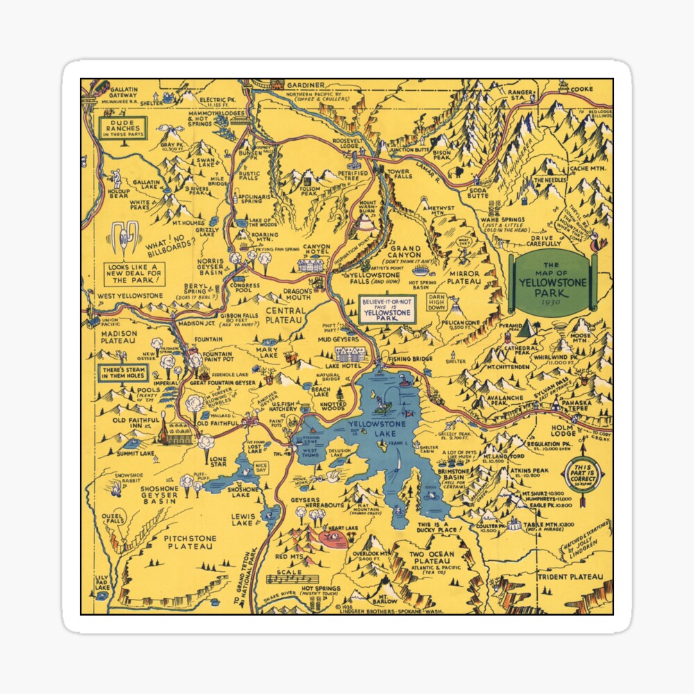 Yellowstone National Park Vintage Map Scarf