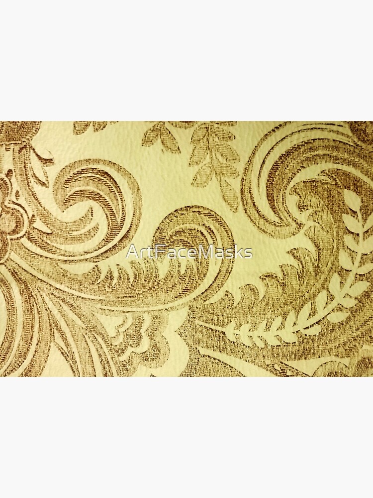 Classic Gold Filigree Design Swirls Fabric by ArtFaceMasks