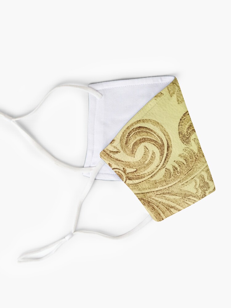 Alternate view of Classic Gold Filigree Design Swirls Fabric Mask