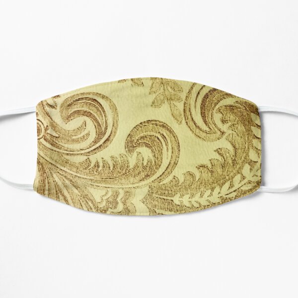 Classic Gold Filigree Design Swirls Fabric Flat Mask